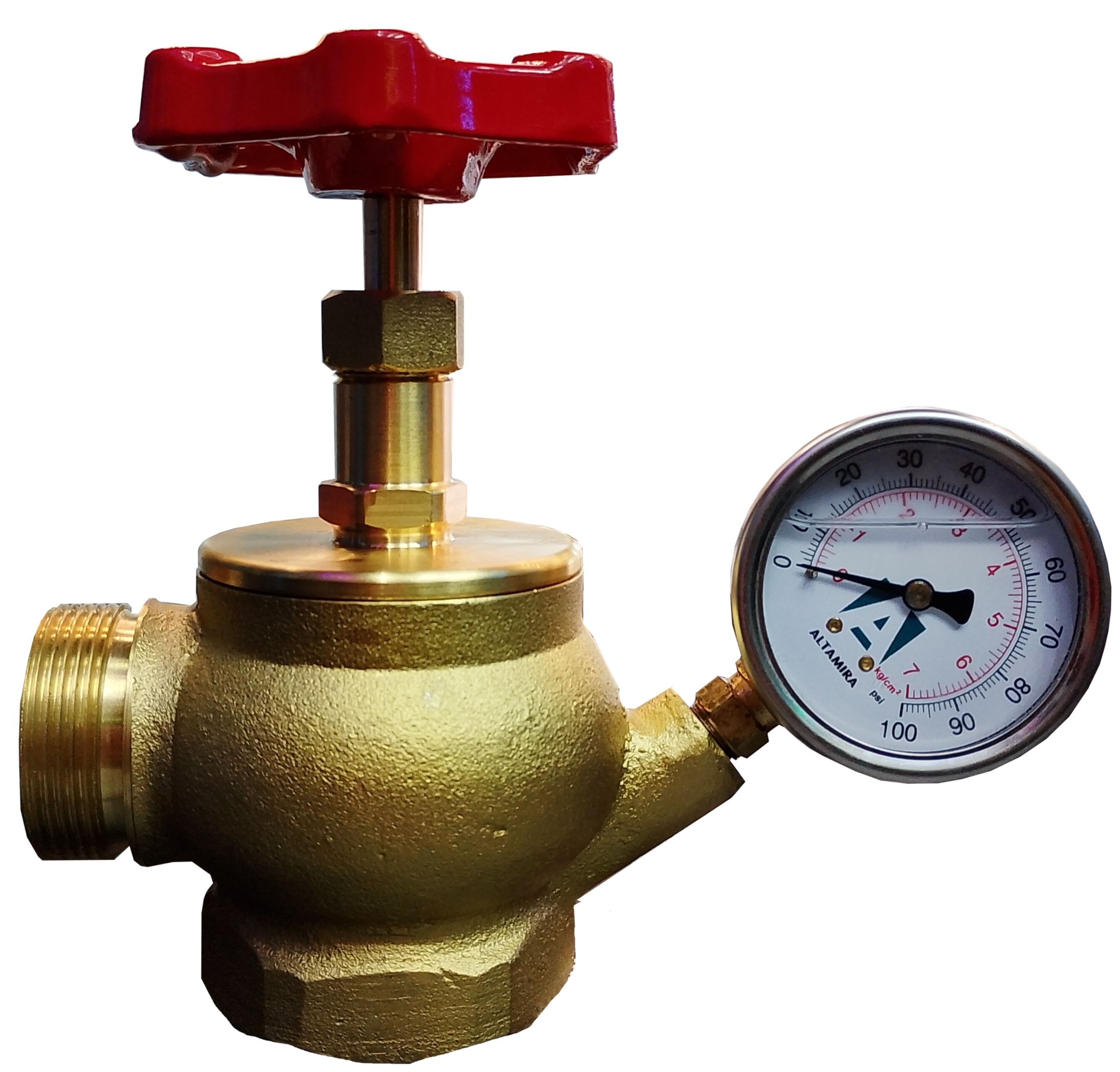 VALVULA ANGULARN DE 2" X 1 1/2" CON SALIDA PARA MANOMETRO DE 1/4"